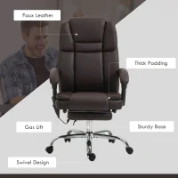 Vinsetto Six Point Vibrating Massage Office Chair - Dark Brown(m-7)