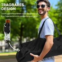 Outsunny 2er Set Campingstuhl faltbar Angelstuhl mit abnehmbar Fußstütze Getränkehalter belastbar 120 kg Orange(m-6)