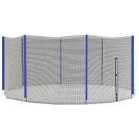 SPORTNOW Filet de remplacement pour trampolines Ø 426 cm  8 poteaux droits filet de sécurité pour trampolines, entrée zippée(m-11)