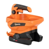 Outsunny Răspânditor Portabil 3,3 L 8 Niveluri de Debit Lățime de Dispersie Reglabilă Port USB pentru Gazon Sare până la 800 m² Portocaliu(m-1)