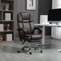 Vinsetto Six Point Vibrating Massage Office Chair - Dark Brown(m-2)