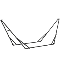 Outsunny Suporte para Cama Rede Dobrável Comprimento 290 cm Comprimento Ajustável Material Aço com Bolsa de Transporte Preto