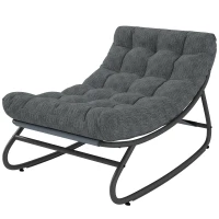 Outsunny Sillón mecedor con asiento amplio de malla y cojín grueso 101 x 66 x 63 cm Gris(m-7)