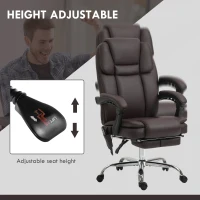 Vinsetto Six Point Vibrating Massage Office Chair - Dark Brown(m-5)