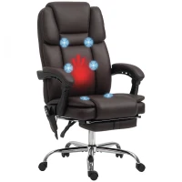 Vinsetto Six Point Vibrating Massage Office Chair - Dark Brown(m-10)