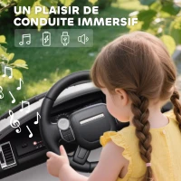 AIYAPLAY Voiture électrique enfant véhicule électrique Land Rover Discovery 12V télécommande 2,4 G 2 moteurs 105x68,5x58cm blanc(m-8)