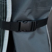 Outsunny Bain de soleil transat chaise longue pliable avec oreiller pochette latérale sac de rangement intégrée métal et tissu oxford 188 x 64,5 x 53 cm gris(m-8)