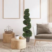 Outsunny Plante Artificielle  topiaire Buis Arbre Artificiel en Forme de Spirale dim. Ø 32 x 120H cm Vert(m-8)