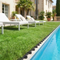 Outsunny Gazon Synthétique 22 Pièces Dalle Gazon Clipsable DIY 25mm Haute Densité Auto-drainant pour Balcon Jardin(m-10)