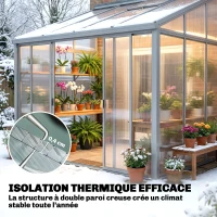 Outsunny 10 Plaques Alvéolaires en Polycarbonate 4 mm, UV Resistant, Panneau Alvéolaire Double de Serre, 120x60 cm, Transparent(m-4)