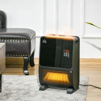 HOMCOM chauffage d'appoint 2000 W avec humidificateur 2 en 1, radiateur electrique céramique PTC,3 modes, Minuterie 8H, protection anti-basculement et anti surchauffe, noir(m-10)