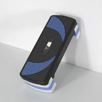Stepper Fitness Aerobic - Aosom.fr x FFHandball - hauteur reglable surface antiderapante 80 x 31 x 20 cm noir bleu(m-9)