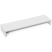 HOMCOM Rehausseur écran PC bureau support d'écran d'ordinateur de 100 cm support moniteur avec deux compartiments, blanc(m-12)