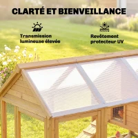 Outsunny 10 Plaques Alvéolaires en Polycarbonate 4 mm, UV Resistant, Panneau Alvéolaire Double de Serre, 120x60 cm, Transparent(m-5)