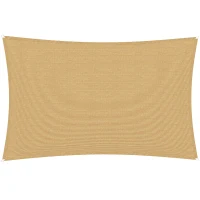 Outsunny Voile d'ombrage rectangulaire 4x6m toile ombrage extérieur protection anti-UV 185g/m² HDPE, pour jardin terrasse extérieur patio piscine balcon, sable(m-12)