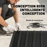 Outsunny Abri pour Barbecue avec Toit en Métal Galvanisé et Étagères Latérales, 271 x 182 x 229 cm, Noir(m-8)