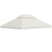 Outsunny Toile de rechange pour pavillon tonnelle tente toit de remplacement polyester haute densité 180 g/m² anti-UV 4 x 3 m(m-12)