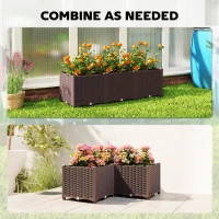 Outsunny Plastic Raised Garden Bed with Legs, Self Watering Elevated Planter Boxes with Drainage Holes and Plugs(m-4)