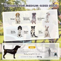 PawHut Składana przyczepka rowerowa z odblaskami, smyczą, dla średnich psów do 20 kg, 143 x 70 x 90 cm, jasnoniebieska(m-4)