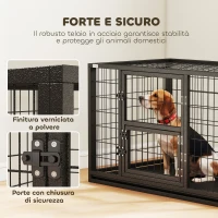 PawHut Gabbia per Cani Robusta, 94x60x64 cm, con Vassoio Rimovibile.(m-4)
