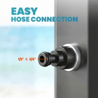 Outsunny Solardouche 60L tuindouche met draaibare regendouchekop, kraan, instelbare temperatuur(m-8)