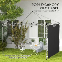 Outsunny 195 x 295cm Replacement Gazebo Sidewall - Black(m-4)