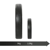 HOMCOM Zestaw hantli 30 kg, 8 x 5 kg i 4 x 1,5 kg z plastikową powłoką, czarny(m-7)