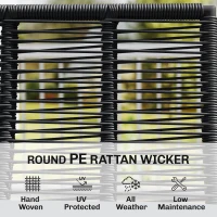 Outsunny Sofa Ogrodowa z Poduszkami 2-osobowa Rattanowa Meble Balkonowe 123 x 67 x 72 cm Jasnoszara(m-5)