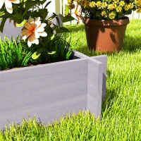 Outsunny 3 Tier Garden Planters with Trellis for Vine Climbing, Wooden Raised Beds, 95x95x110cm, Grey(m-8)