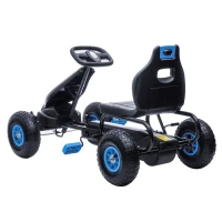 Homcom Go Kart Pedale Copii – Scaun Reglabil, Roti & Frana de Mana(m-15)