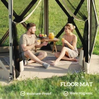 Outsunny 3 m x 2,6 m sześciokątny pawilon z 6 ściankami i torbą, wodoodporny, odporny na promienie UV, namiot imprezowy(m-7)