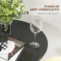 HOMCOM Tavolo Bar e Tavolo da Cucina Alto Rotondo, Ø60x102 cm, Nero(m-5)