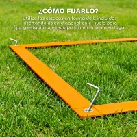 PawHut Juego de Agilidad para Perros de 4 Piezas con Piquetes para Slalom Zona de Reposo Valla y Anillo de Salto Naranja y Azul(m-8)