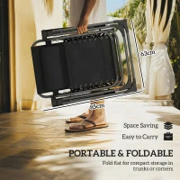 Outsunny Zero Gravity Chairs Set of 2, Folding Sunloungers Reclining Garden Chairs with Cup Holder, Headrest, Black(m-6)