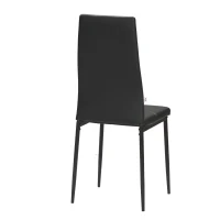 HOMCOM Set de 4 scaune de sufragerie cu spatar inalt, moderne din piele artificiala si otel, 41x50x97cm, negru(m-14)