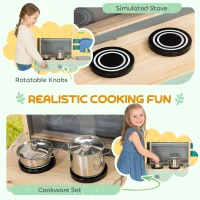 AIYAPLAY Mud Kitchen with Working Faucet, Kids Play Kitchen with Flower Pots, Kitchen Accessories, Planting Tools, Blue(m-6)