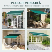 Outsunny Material de Înlocuire pentru Copertină Retractabilă, 282x250 cm, Verde(m-6)