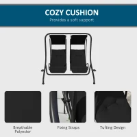 Outsunny Two-Seat Garden Swing Chair, with Protective Canopy - Black(m-6)