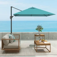 Outsunny Patio Offset Parasol Umbrella - Blue(m-9)