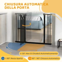 PawHut Cancelletto per Cani con 4 Viti Regolabili e Nastro Adesivo, in Metallo e Plastica, 74-100x76 cm, Nero(m-6)