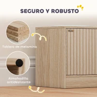 PawHut Comedero Perro Elevado con 2 Cuencos de Acero Inoxidable 2x2000 ml con Comedero Lento Almacenamiento Oculto Roble(m-8)