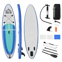 HOMCOM Stand up paddle gonflable surf planche de paddle pour adulte dim. 305L x 75l x 15H cm nombreux accessoires fournis PVC(m-11)