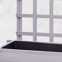 Outsunny 3 Tier Garden Planters with Trellis for Vine Climbing, Wooden Raised Beds, 95x95x110cm, Grey(m-9)