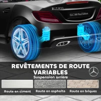 AIYAPLAY Voiture électrique enfants licence Mercedes SLC 300 12V V. Max. 5 Km/h effets sonores lumineux télécommande noir(m-17)