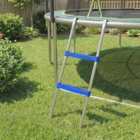 SPORTNOW Trampoline Ladder, 2-Steps with Horizontal Wide Steps, Universal Hook, Galvanised Steel Frame, 150kg Load Capacity(m-2)