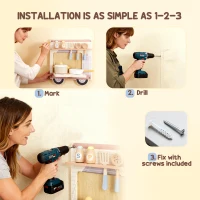 AIYAPLAY Wooden Busy Board, 5 in 1 Activity Wall Panels for Kids 3+ Years, for Daycare, Playroom, Home(m-7)