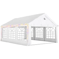 Outsunny 6 x 4 m Party Tent, Heavy Duty Gazebo Canopy with Windows, Outdoor Party Wedding Tent with 4 Removable Sidewalls(m-1)