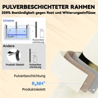 Outsunny 3-teiliges Garten Bistro Set Klappbar Bistrotisch mit 2 Stühlen Lamellen-Sitz Doppelt X-Beine Cremeweiß(m-4)