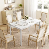 HOMCOM Masă de Sufragerie Extensibilă 80-120 cm pentru 4-6 Persoane, Masă Economisitoare de Spațiu cu Extensie Glisantă, Natural(m-2)