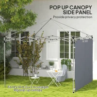 Outsunny 195 x 295cm Replacement Gazebo Sidewall - Grey(m-4)
